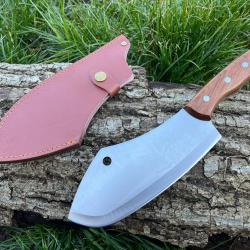 COUTEAU DE COUPE - HACHOIR FACON KARAMBIT 31CM ETUI CUIR enchère