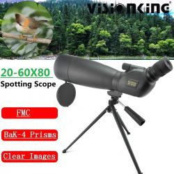 Visionking-HD 20-60x80 Zoom Spotting Scope, FMC Bak4, Nitrogen, IP65 LIVRAISON GRATUITE !!