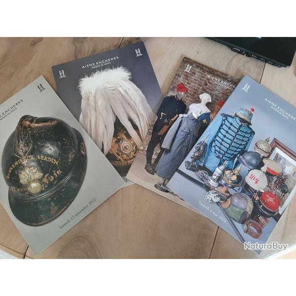 Catalogues de vente aux enchres de casques  pointes, Adrian, sabres, baionnettes,  militaria