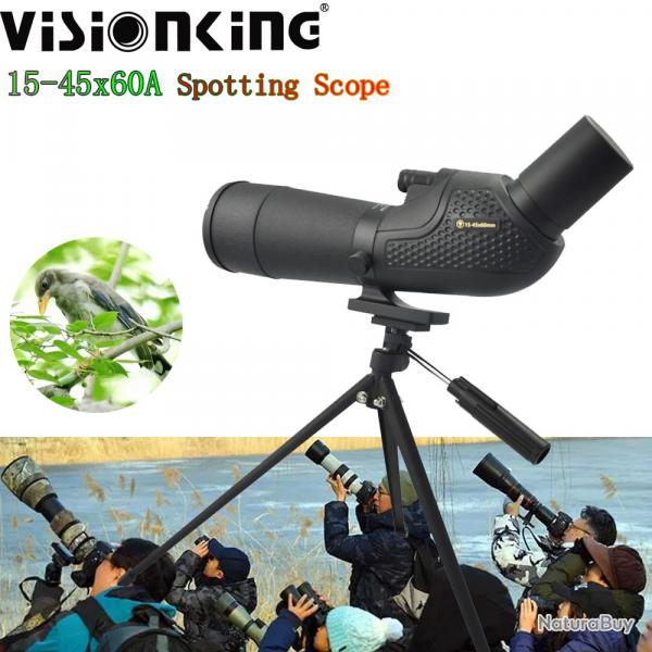 Visionking HD Zoom 15-45x60 Spotting Scope, FMC Bak4, Nitrogen, Waterproof LIVRAISON GRATUITE !!