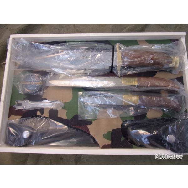 coffret chasse de 3 couteaux Lopard
