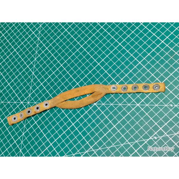 MENTONNIERE DE CASQUE PARACHUTISTE US PARATOOPER, TOILE 5 OEILLETS WW2 39/45