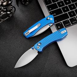 Couteau TRIVISA Koala-L Blue Lame Drop Point Acier N690 Manche Alum KIVT Crossbar Lock TVJM02LMN