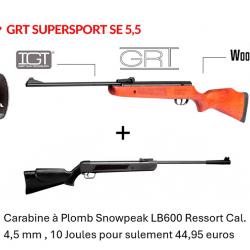 Vente flash ! Carabine à plomb BSA SUPERSPORT SE GRT 5.5 mm - 19.9J + Carabine Snowpeak LB600 4,5 mm