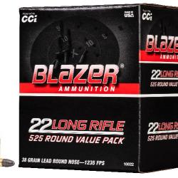 CARTOUCHES BLAZER Cal.22 LR 38gr LRN x525