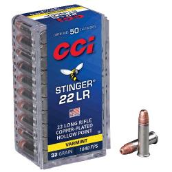 CARTOUCHES CCI STINGER HYPER VELOCITY EX LR Cal.22 LR 32gr