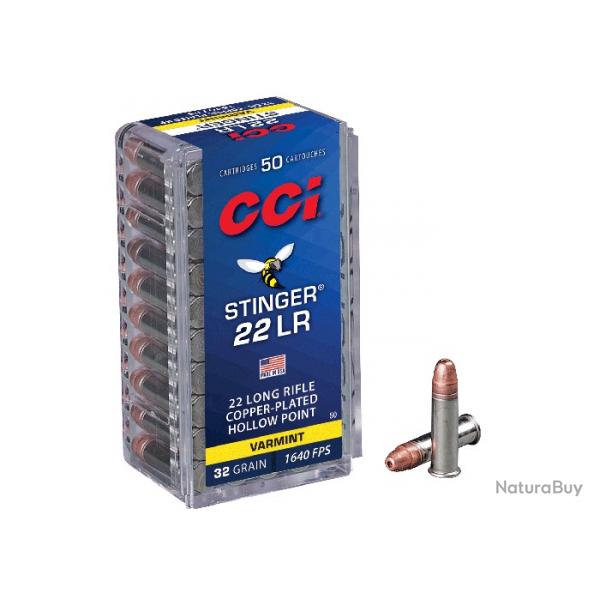 CARTOUCHES CCI STINGER HYPER VELOCITY EX LR Cal.22 LR 32gr