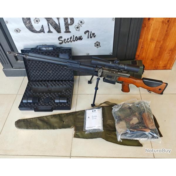 Fusil rglementaire francais de precision FRf2 calibre 308 et lunette d'origine scrom J8 N769