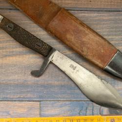 COUTEAU POIGNARD BOLE ESPAGNOL / ETUI CUIR BON ETAT VINTAGE SPAIN BOLO MILITARY KNIFE