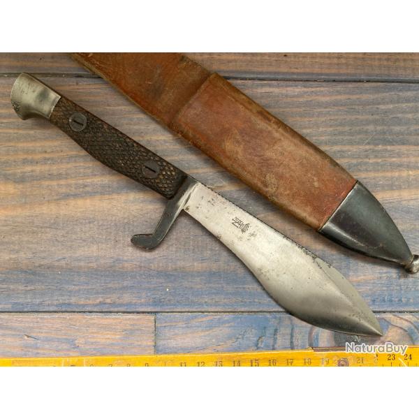 COUTEAU POIGNARD BOLE ESPAGNOL / ETUI CUIR BON ETAT VINTAGE SPAIN BOLO MILITARY KNIFE