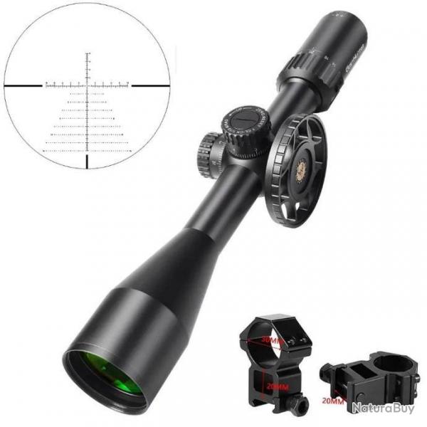 Lunette HD Gen2 6-24x50 FFP Zero Reset Rticule Grav Collier 20mm Haut Tactique Chasse WestHunter