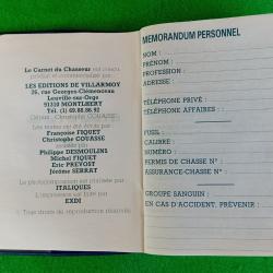 « Carnet du chasseur 87/88 » - Editions Villarmoy à Montlhéry