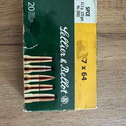 Cartouche 7x64 boîte de 20 173 grains « Sellier & Bellot »