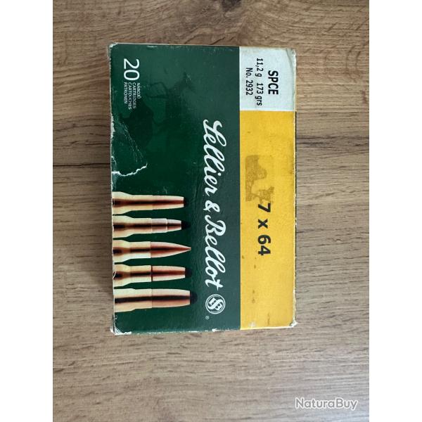 Cartouche 7x64 bote de 20 173 grains Sellier & Bellot