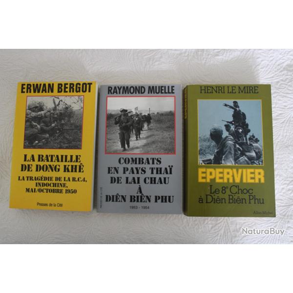 Lot 3 livres guerre d'Indochine
