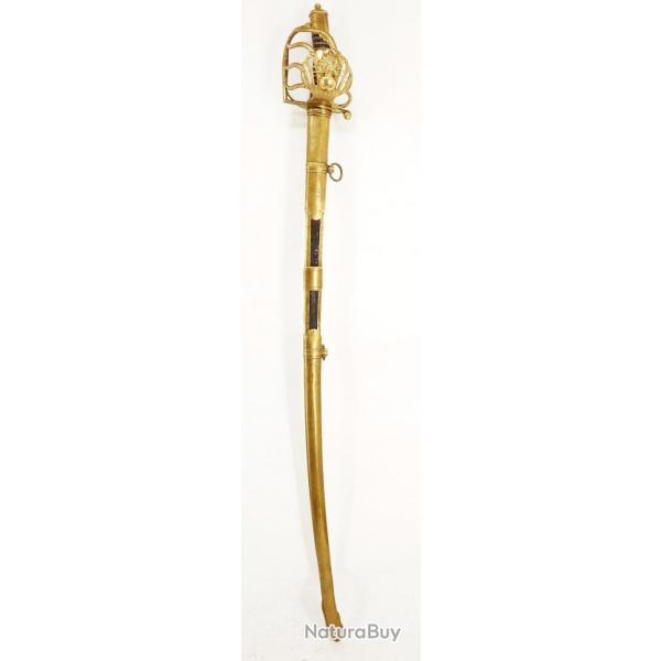 SABRE D'OFFICIER TROUPE D'ELITE CAVALERIE DE LIGNE A GARDE DE BATAILLE A LA GRENADE COULLIER 1800/18