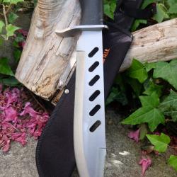 Poignard Couteau de Chasse Cochons Sauvage Bowie Lame Acier 3Cr13 Etui Nylon Poignard Tactical
