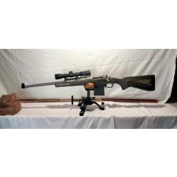 Ruger scouts  gaucher cal 308w avec lunettes burris scouts 2-7x 32 ballistic plex