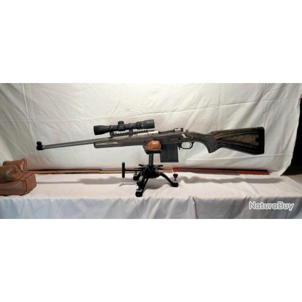 Ruger scouts  gaucher cal 308w avec lunettes burris scouts 2-7x 32 ballistic plex