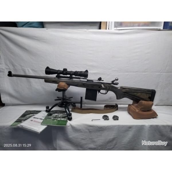 Ruger scouts  gaucher cal 308w avec lunettes burris scouts 2-7x 32 ballistic plex