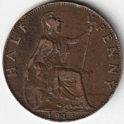 Pièce de Monnaie  ROYAUME-UNI Half Penny 1913