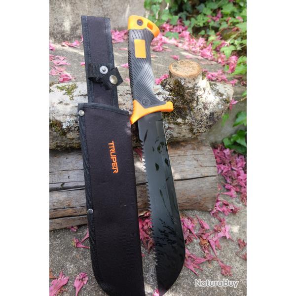Bowie Couteau Machette Scie Survie Faon Bear Grylls Lame Acier 3Cr13 Etui Nylon Orange