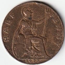 Pièce de Monnaie  ROYAUME-UNI Half Penny 1923