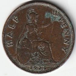 Pièce de Monnaie  ROYAUME-UNI Half Penny 1925