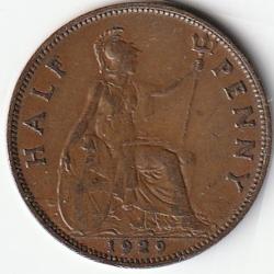 Pièce de Monnaie  ROYAUME-UNI Half Penny 1929