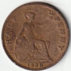 Pièce de Monnaie  ROYAUME-UNI Half Penny 1930