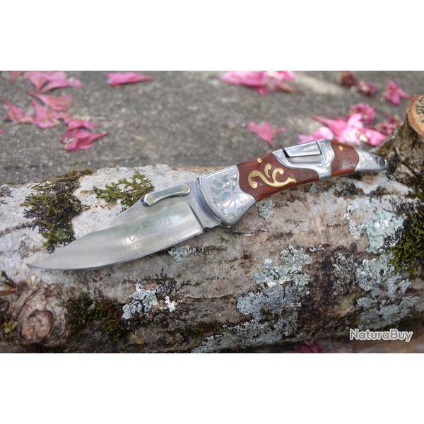 Couteau Gentleman Lame Acier Inox Manche Bois Style Navaja Scurit Lockback Columbia 001