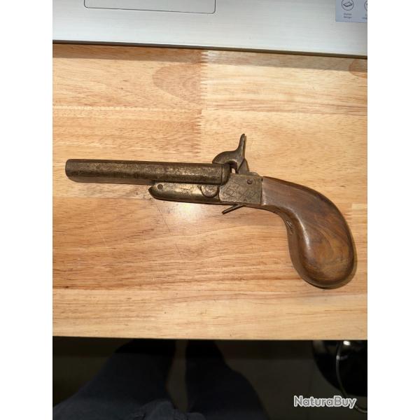 PISTOLET A BROCHE DOUBLE CANON 12 MM a restaurer