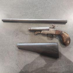 PISTOLET FUSIL MANU FRANCE DE BRACONNIER DÉMONTABLE EN TROIS PARTIES