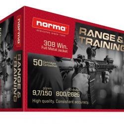 Munitions NORMA 6.5X55 8.0G/124GR RANGE&TRAINING x5 boites