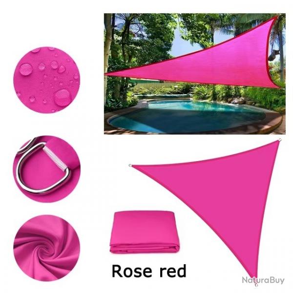 BACHE TOILE TRIANGLE 2x2x2M ROSE PROTECTION TERRASSE SOLEIL ETANCHE AUVENT JARDIN EXTERIEUR