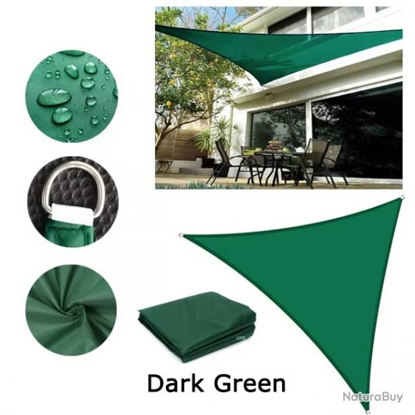 BACHE TOILE TRIANGLE 2x2x2M VERTE FONCEE PROTECTION TERRASSE SOLEIL ETANCHE AUVENT JARDIN EXTERIEUR
