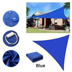 BACHE TOILE TRIANGLE 2x2x2M BLEUE PROTECTION TERRASSE SOLEIL ETANCHE AUVENT JARDIN EXTERIEUR