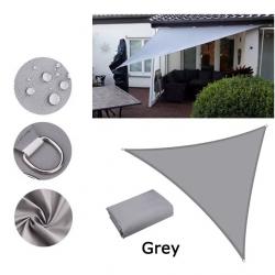 BACHE TOILE TRIANGLE 2x2x2M GRISE PROTECTION TERRASSE SOLEIL ETANCHE AUVENT JARDIN EXTERIEUR