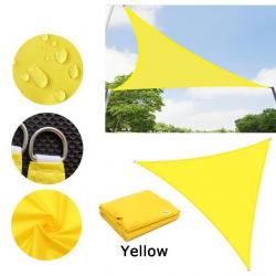BACHE TOILE TRIANGLE 2x2x2M JAUNE PROTECTION TERRASSE SOLEIL ETANCHE AUVENT JARDIN EXTERIEUR