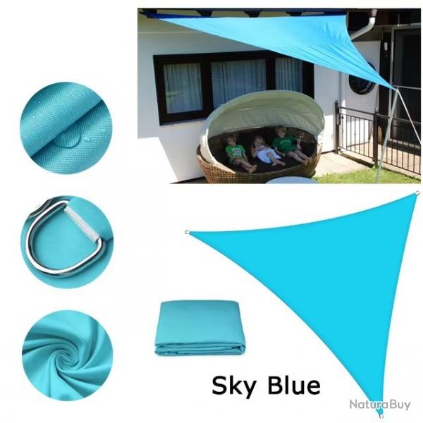 BACHE TOILE TRIANGLE 2x2x2M BLEUE CIEL PROTECTION TERRASSE SOLEIL ETANCHE AUVENT JARDIN EXTERIEUR