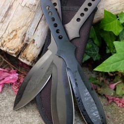 Lot de 3 Couteaux de Lancer Throwing Knife Set 3 Pcs Lame Acier Inox Etui Nylon