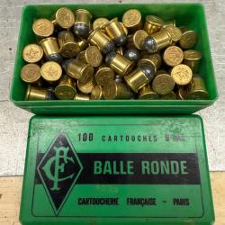 LOT CARTOUCHES 9 MM BALLES RONDES ET POINTUES