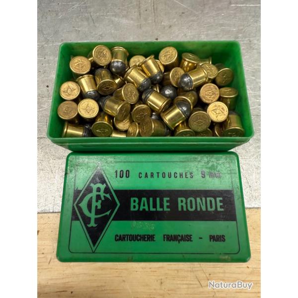 LOT CARTOUCHES 9 MM BALLES RONDES ET POINTUES