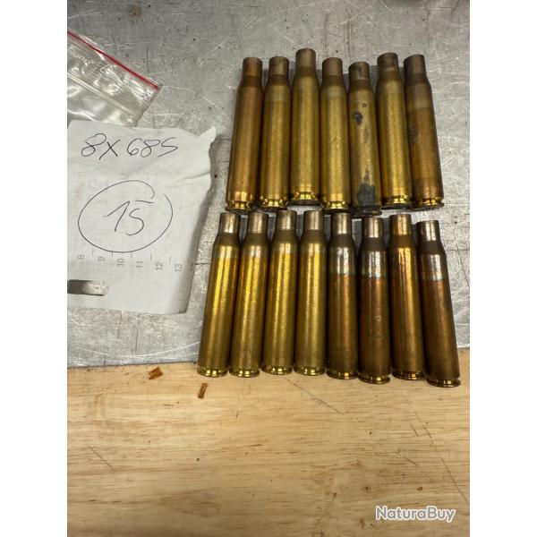 lot de 15 douilles calibre 8x68 S
