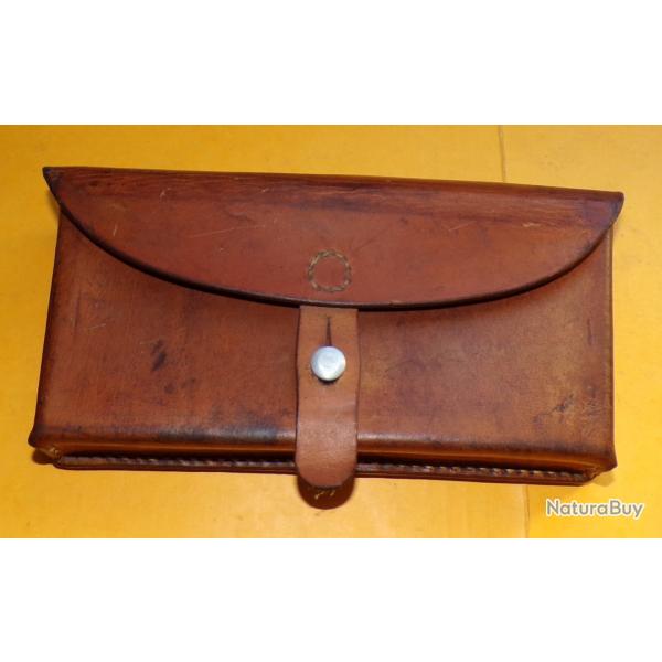 ARMEE SUISSE :ETUI EN CUIR POUR CARTOUCHIERE DE L'ARMEE SUISSE , DATE 1965  FABRICANT DANS LE TAMPON