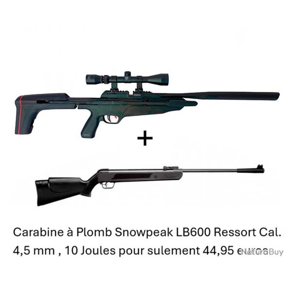 Carabine SL900S Snowpeak + L. 4 x 32 Canon Fixe Cal. 5,5 mm 19,9 joul. + carabine Snow. LB600 4,5 mm