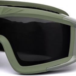 Lunettes Tactiques Airsoft 3 Verres Interchangeables Protection UV400 Polycarbonate Résistant Vert