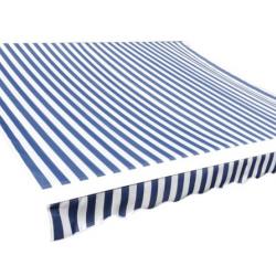Toile de remplacement bleu et blanc 300x250 cm en polyester pour auvent jardin