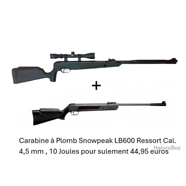 PACK COMBIN !P-B Carabine Snowpeak SU1200S Canon Fixe C. 5,5 mm 19,9 j.+ Carabine Snow.LB600 4,5 mm