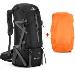 SAC À DOS 70 LITRES + HOUSSE DE PLUIE - NOIR - LIVRAISON GRATUITE